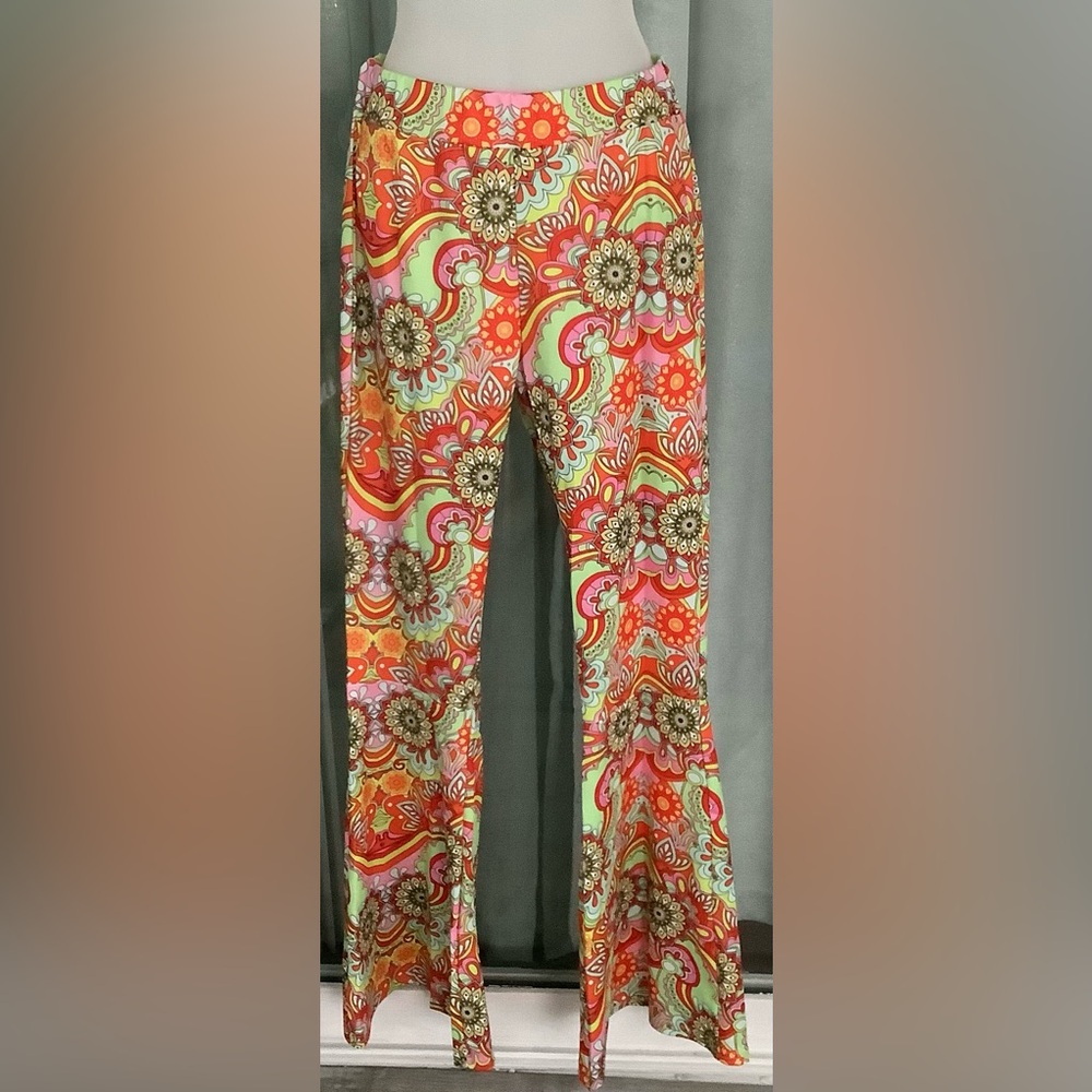 Multicoloured Floral Boho Elastic High Waisted Leggings NWOT